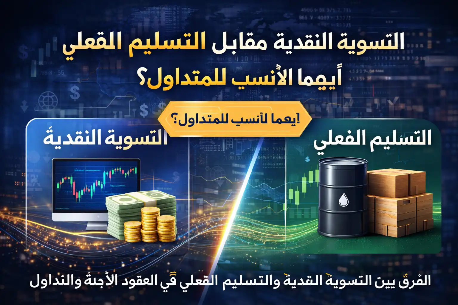 الفرق بين التسوية النقدية والتسليم الفعلي في العقود الآجلة والتداول