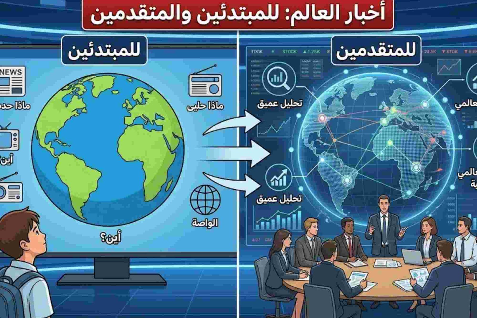 أخبار العالم للمبتدئين والمتقدمين